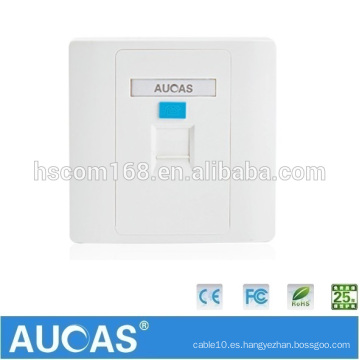 Aucas Marca rj45 placa de enchufe de pared placa de pared de cable de red de puerto único